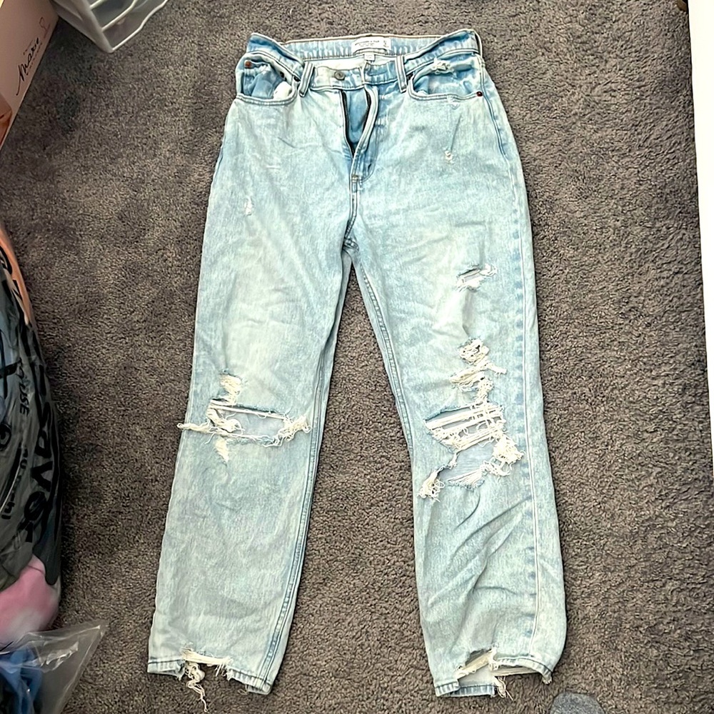 Abercrombie & Fitch The Ankle Straight Ultra High Rise Curve Love